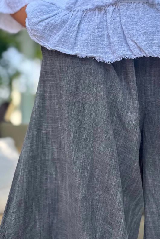 Frame Scoop Hem Pant Washed Charcoal